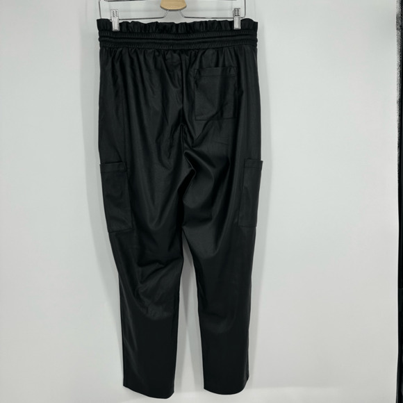 n:Philanthropy Faux Leather Morena Pants Black Paper Bag Elastic Waist Relaxed - Picture 9 of 10